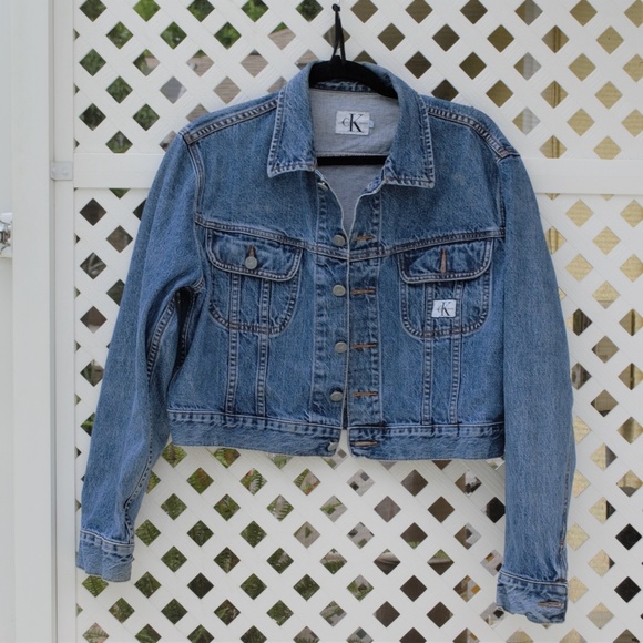 calvin klein cropped denim jacket